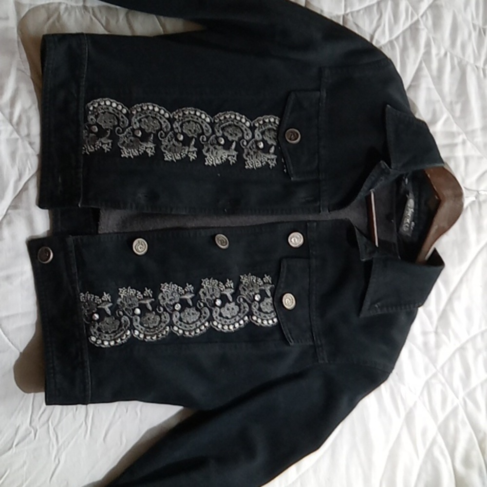 Hand embroidered Jean Jacket